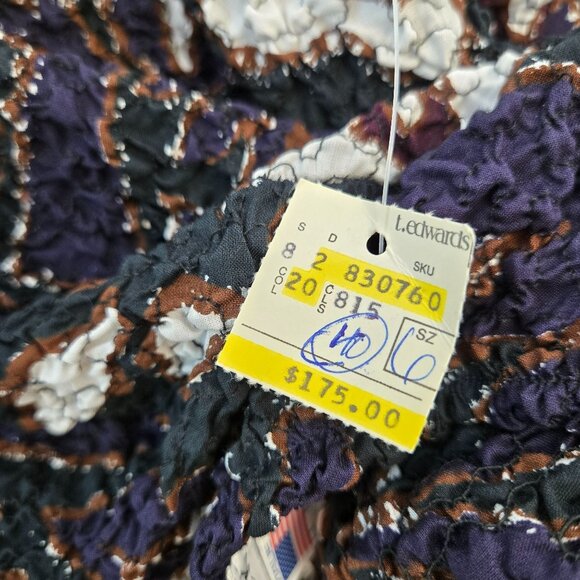 NWT Vintage Cathy Hardwick Floral Smocked Ruffle Hem Dress Size 6 - Picture 4 of 7